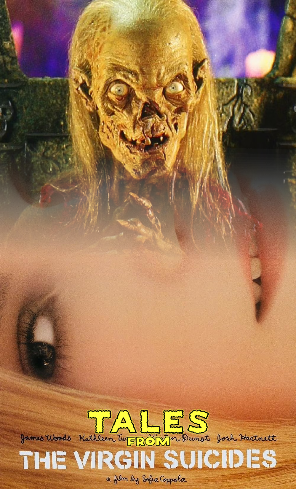 A mash-up of advertising for "Tales from the Crypt" and "The Virgin Suicides" yielding "Takes from the Virgin Suicides"