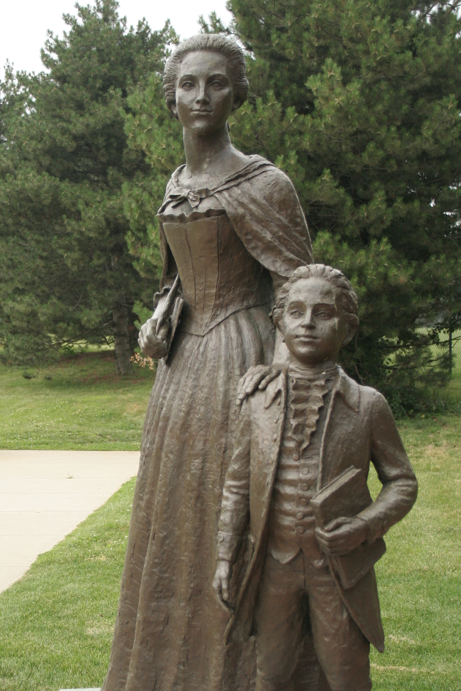 Statue of Abigail Adams and John Quincy Adams